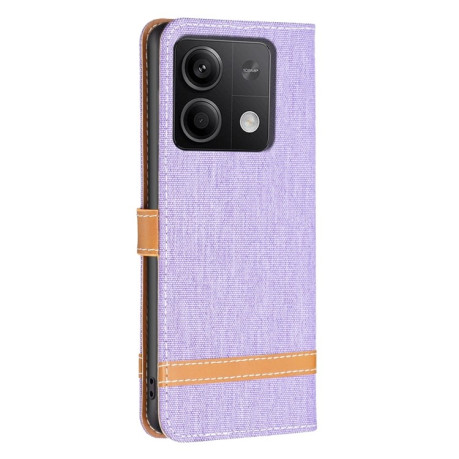 Чехол-книжка Color Matching Denim Texture на Xiaomi Redmi Note 13 5G - фиолетовый
