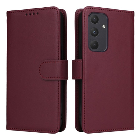 Чехол-книжка BETOPNICE BN-005 2 in 1 Detachable Imitate Genuine Leather для Samsung Galaxy A55 - винно-красный