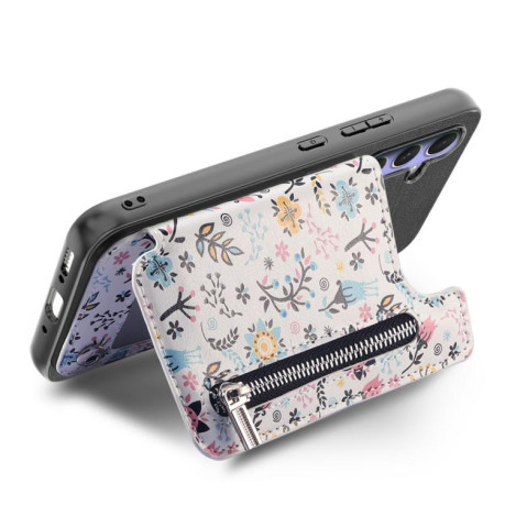 Протиударний чохол Retro Painted Zipper Wallet для Xiaomi Poco F7 Ultra 5G - чорний