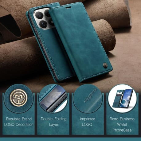 Чехол-книжка CaseMe-013 многофункциональный с кармашком на карт на Xiaomi 15T - синий
