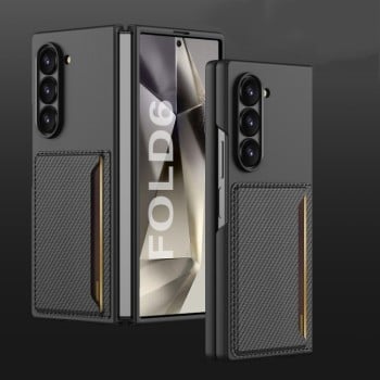 Протиударний чохол GKK Ultra-thin Card Slots для Samsung Galaxy Fold 6 - карбоновий