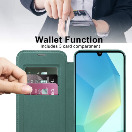 Чохол-книжка Shield MagSafe RFID Anti-theft Leather  для Samsung Galaxy A16 5G - зелений