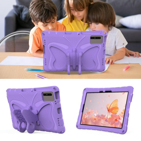 Противоударный чехол Butterfly Bracket EVA для Xiaomi Redmi Pad 2 /SE 11 2025 - фиолетовый
