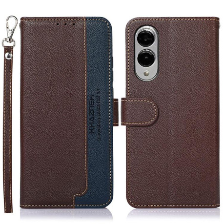 Чохол-книжка KHAZNEH Litchi Texture для Samsung Galaxy S25 Edge 5G - коричневий