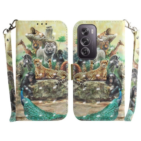 Чехол-книжка 3D Colored Horizontal Flip Leather для OPPO Reno 12 Pro 5G Global - Zoo