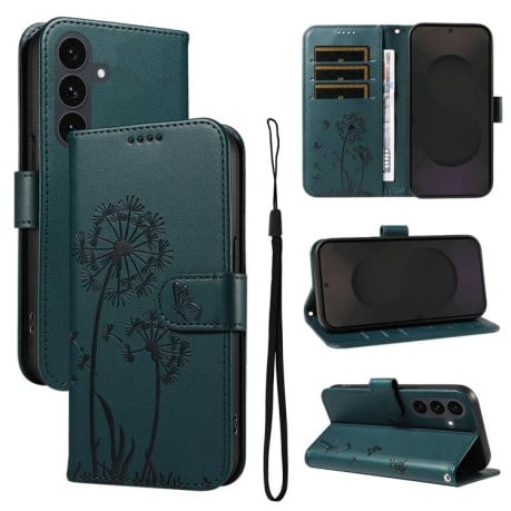 Чохол-книжка з тисненням Dandelion та магнітним хлястиком на Samsung Galaxy S25 FE 5G - синій