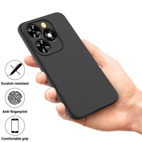 Силиконовый чехол Solid Color Liquid Silicone для Infinix Smart 10 HD / Tecno Pop 10C — чёрный