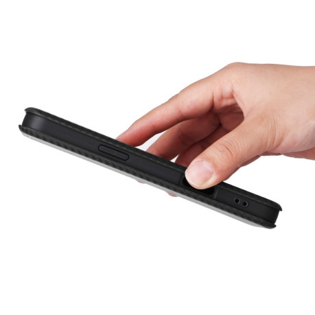 Чехол-книжка Carbon Fiber Texture на iPhone 16 - черный