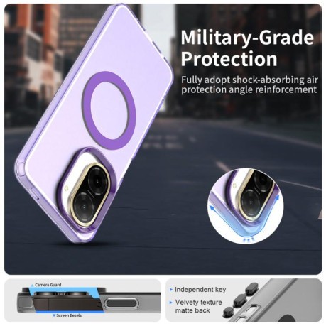 Противоударный чехол MagSafe Holder PC Hybrid для Xiaomi Redmi A5 4G 171.7mm / Xiaomi Poco C71 - фиолетовый