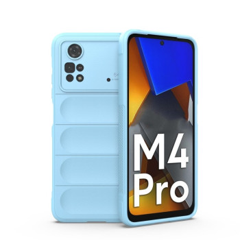 Силиконовый чехол Magic Flannel для Xiaomi Poco M4 Pro 4G - голубой