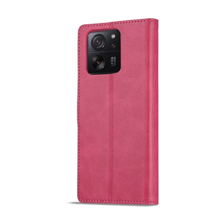 Чехол книжка LCIMEEKE Calf Texture на Xiaomi 14T Pro - красный