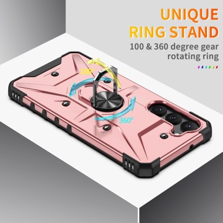 Протиударний чохол EsCase Ring Holde для Samsung Galaxy S23 5G - рожевий