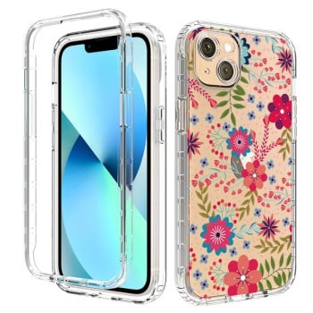 Противоударный чехол Transparent Painted для iPhone 14 - Small Floral