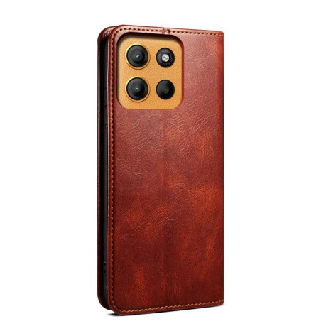 Чохол-книжка Simple Wax Crazy Horse для Motorola Moto G15 - коричневий