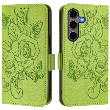 Чохол-книжка Magnetic RFID Anti-theft Leather  для Samsung Galaxy S25+ 5G - зелений