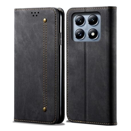 Чохол книжка Denim Texture Casual Style на Xiaomi 14T Pro - чорний