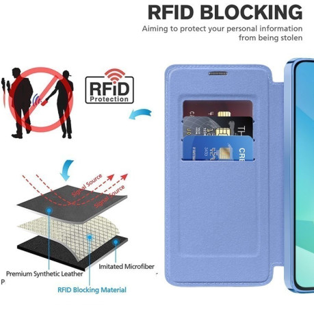 Чохол-книжка Shield MagSafe RFID Anti-theft Leather  для Samsung Galaxy A16 5G - синій