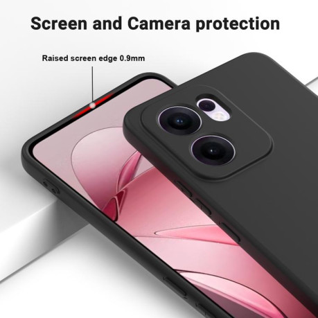 Силиконовый чехол Solid Color Liquid Silicone на OPPO Reno13 F /Reno13 FS - черный