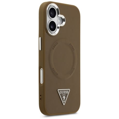 Оригинальный чехол Guess Triangle Logo с MagSafe на iPhone 17 - brown
