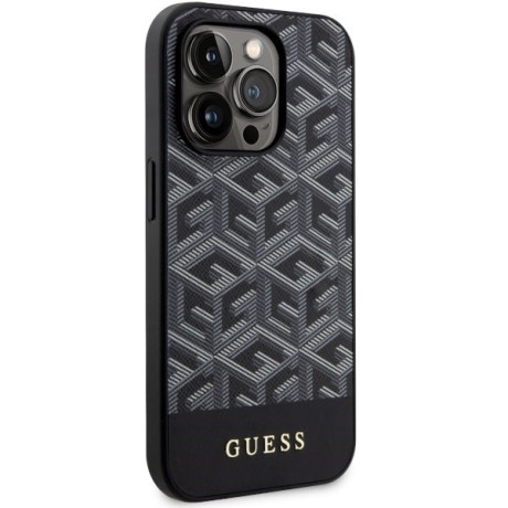 Оригинальный чехол Guess GCube Stripes MagSafe для iPhone 14 Pro Max - black