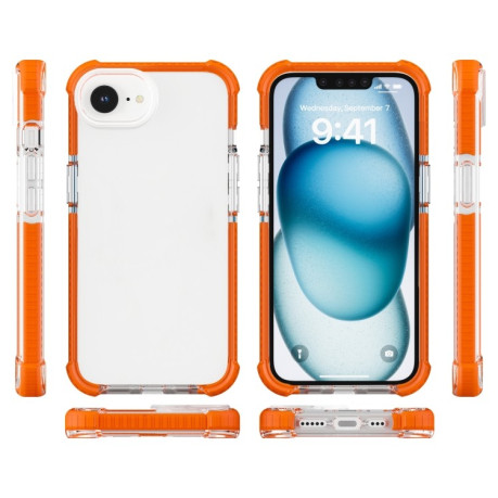 Чехол Acrylic + TPU Transparent на  для iPhone 16e - оранжевый