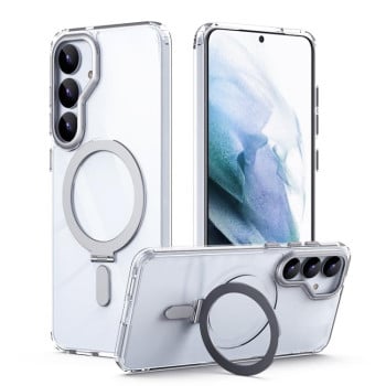 Чохол MagSafe Airbag Shockproof Frosted with Fold Holder  для Samsung Galaxy S25+ 5G - сріблястий