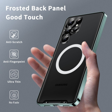 Противоударный чехол Frosted Meta (MagSafe) Samsung Galaxy S23 Ultra 5G - зеленый