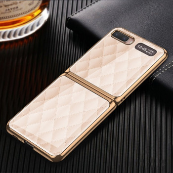 Противоударный чехол GKK Plating для Samsung Galaxy Z Flip - Pink Grid