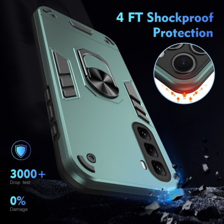 Ударозахисний чохол Metal Ring Holder для Infinix Hot 50 Pro 4G - зелений