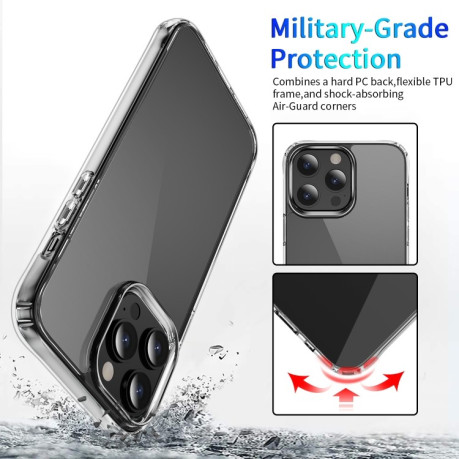 Противоударный чехол Shockproof Transparent TPU на iPhone 15 Pro - прозрачный