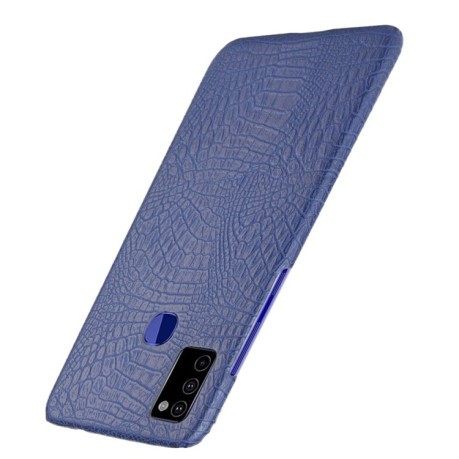 Ударопрочный чехол Crocodile Texture на Samsung Galaxy M51 - синий