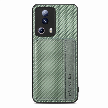 Протиударний чохол Carbon Fiber Card Bag для Xiaomi 13 Lite 5G - зелений
