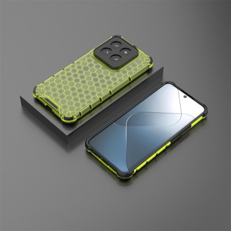 Чохол протиударний Honeycomb на Xiaomi 14 Pro - зелений