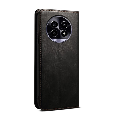 Чехол-книжка Simple Wax Crazy Horse для Realme 13 Pro 5G - черный