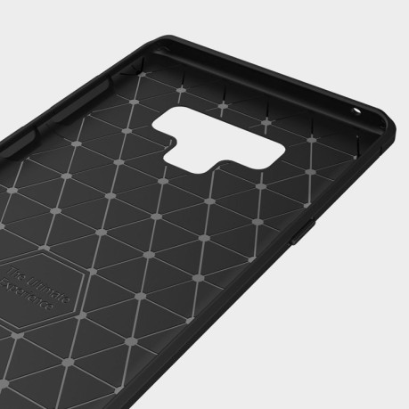 Противоударный чехол Brushed Texture Carbon Fiber на Galaxy Note 9 красный