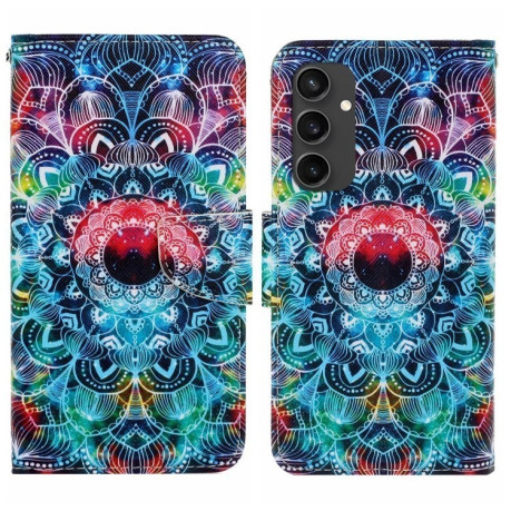 Чехол-книжка Colored Drawing Pattern для Samsung Galaxy S24 FE 5G - Mandala