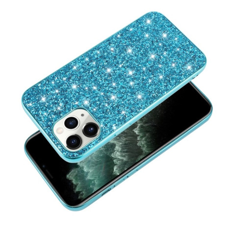 Ударозащитный чехол Glittery Powder на  iPhone 14 - синий
