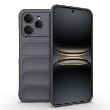 Силиконовый чехол Magic Flannel на Tecno Spark 40 4G Global — тёмно-серый