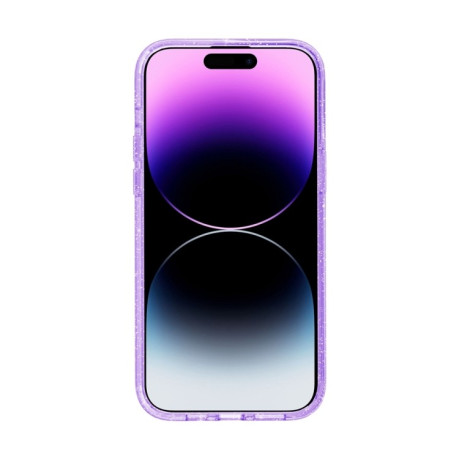 Противоударный чехол Terminator Style Glitter для iPhone 15 Pro - фиолетовый