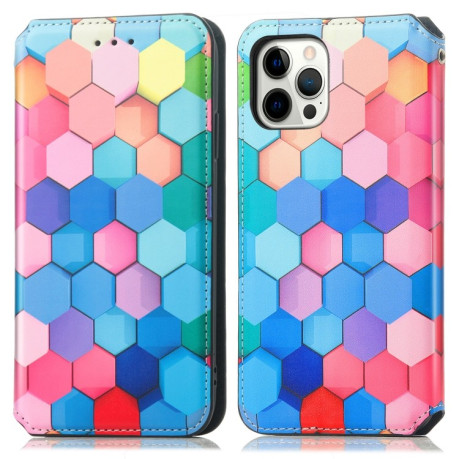 Чохол-книжка Colored Drawing Magnetic для iPhone 13 Pro - Color Honeycomb