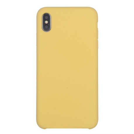 Противоударный чехол Liquid Silicone для iPhone XR - желтый