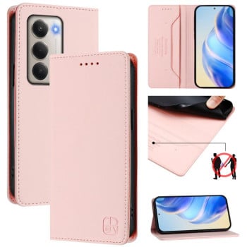 Чохол-книжка RC01 Dual-Folded Magnetic Suction RFID на Xiaomi Redmi 15 5G / 4G EU 171mm - рожевий