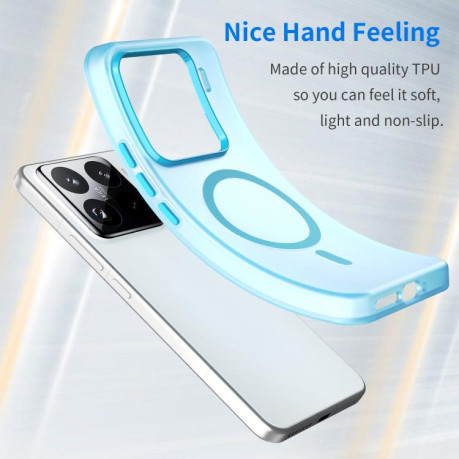 Протиударний чохол MagSafe Frosted Translucent TPU + PC для Xiaomi 15 Pro - синій