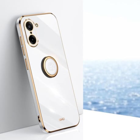 Чехол XINLI Straight Edge с держаталем-подставкой на OnePlus Ace 5 Racing - белый