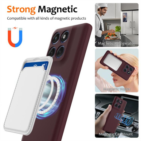 Силиконовый чехол Shockproof Silicone Magsafe для Motorola Edge 60 / 60s / 60 Fusion - коричневый