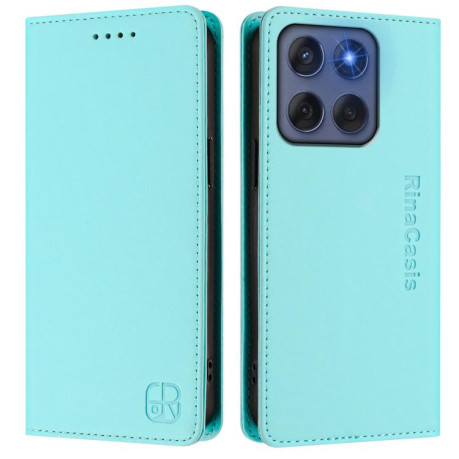 Чехол-книжка RC01 Dual-Folded Magnetic Suction RFID Leather на Motorola Edge 5G 2025 / Edge 60 Fusion - зеленый
