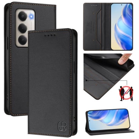 Чехол-книжка RC01 Dual-Folded Magnetic Suction RFID на Xiaomi Redmi 15 5G / 4G EU 171mm - черный