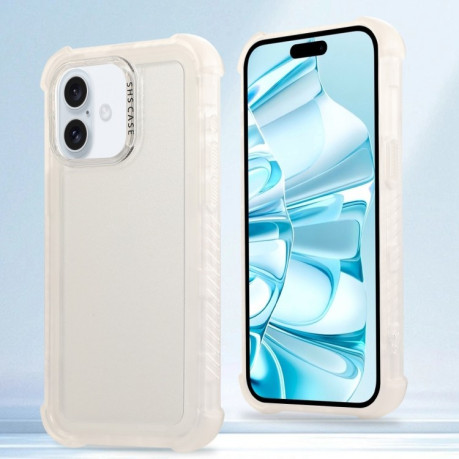 Противоударный чехол Matte TPU Hybrid PC 3-in-1 для iPhone 16 - белый