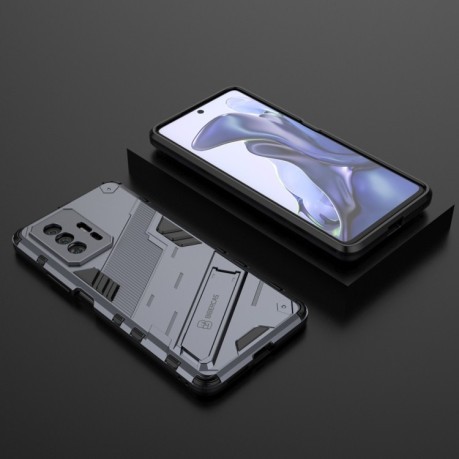 Противоударный чехол Punk Armor для Xiaomi Mi 11T / 11T Pro - серый