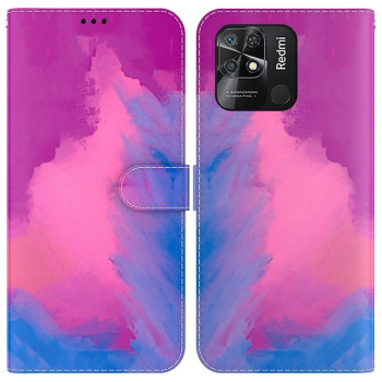 Чехол-книжка Watercolor Pattern для Xiaomi Poco C40/Redmi 10c - Purple Red